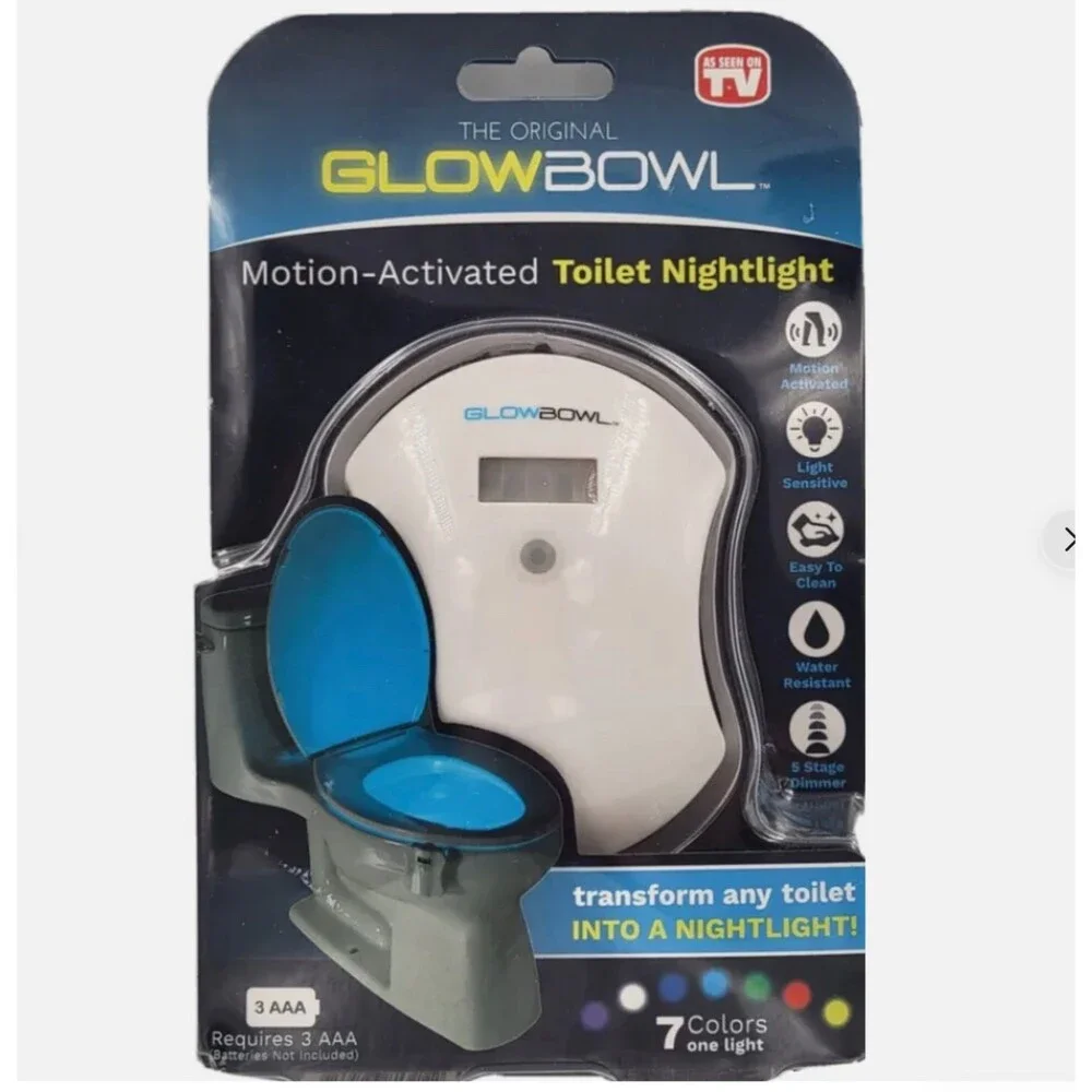 Glowbowl Motion Sensor LED Toilet Night Light Color Changing Bathroom Bowl Light